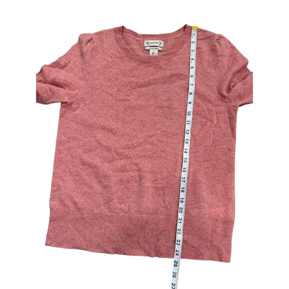 Nanette Lepore 2-Ply Cashmere Sweater Pink Long Sleeve Ribbed-Hem Womens Size L - Picture 6 of 7